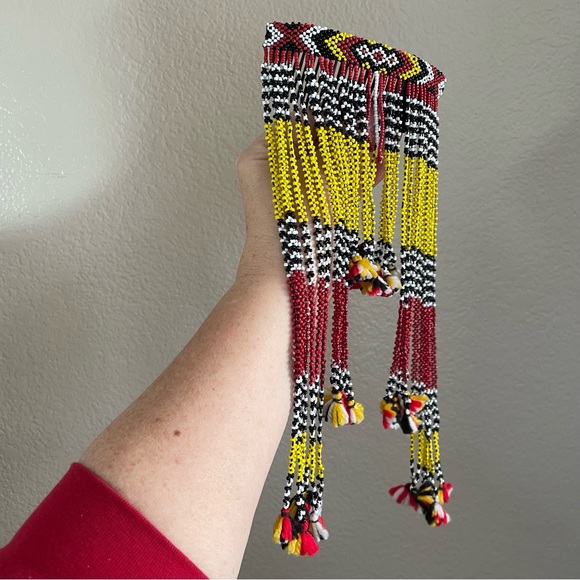 Vintage Handmade Native American Beaded Dangling Hair Comb Rare One of a Kind - Picture 4 of 12